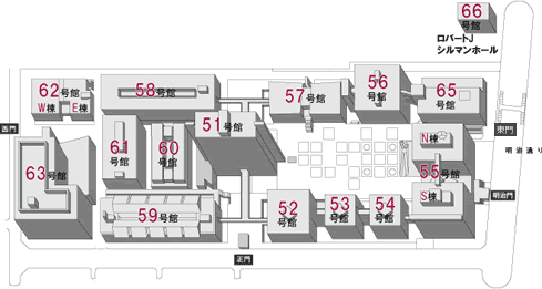 西早稲田キャンパス建物配置図